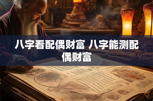 八字看配偶财富 八字能测配偶财富