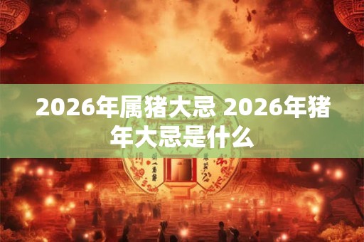2026年属猪大忌 2026年猪年大忌是什么