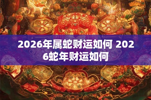 2026年属蛇财运如何 2026蛇年财运如何