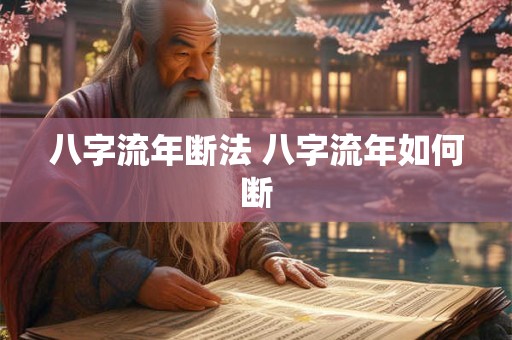 八字流年断法 八字流年如何断