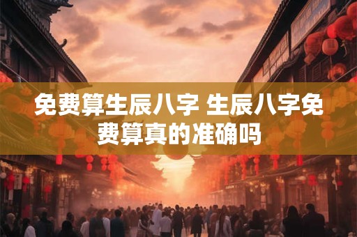 免费算生辰八字 生辰八字免费算真的准确吗