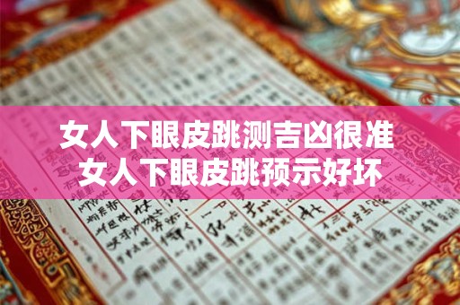 女人下眼皮跳测吉凶很准 女人下眼皮跳预示好坏