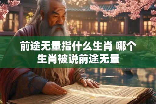 前途无量指什么生肖 哪个生肖被说前途无量