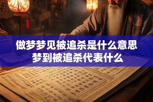 做梦梦见被追杀是什么意思 梦到被追杀代表什么