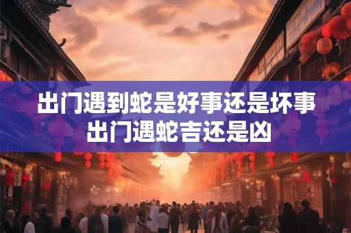 出门遇到蛇是好事还是坏事 出门遇蛇吉还是凶