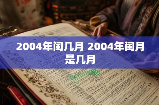 2004年闰几月 2004年闰月是几月