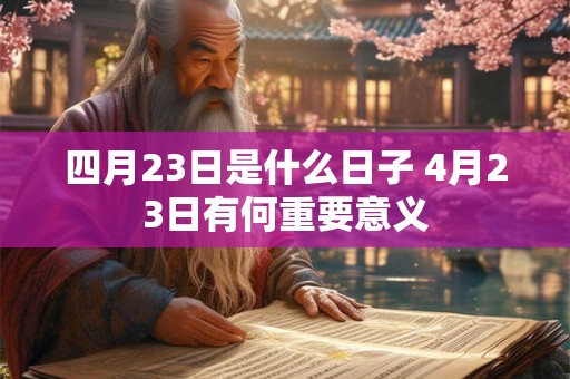 四月23日是什么日子 4月23日有何重要意义