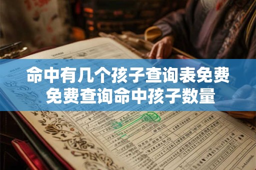 命中有几个孩子查询表免费 免费查询命中孩子数量