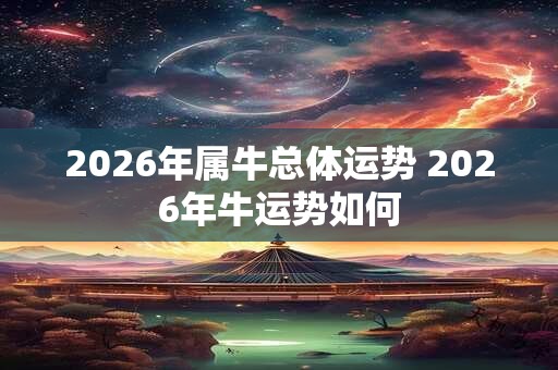 2026年属牛总体运势 2026年牛运势如何