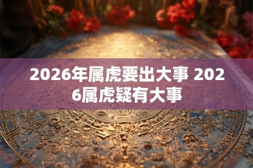 2026年属虎要出大事 2026属虎疑有大事