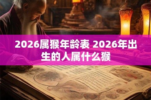 2026属猴年龄表 2026年出生的人属什么猴
