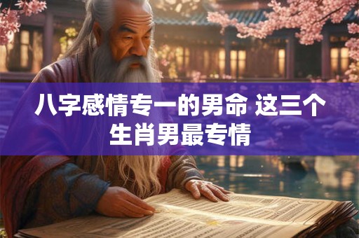八字感情专一的男命 这三个生肖男最专情