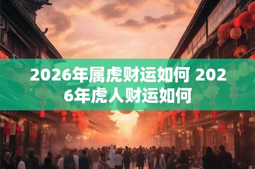 2026年属虎财运如何 2026年虎人财运如何