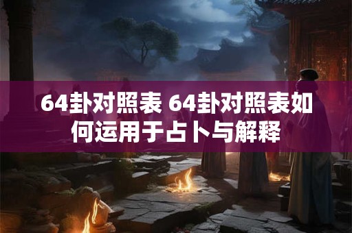 64卦对照表 64卦对照表如何运用于占卜与解释