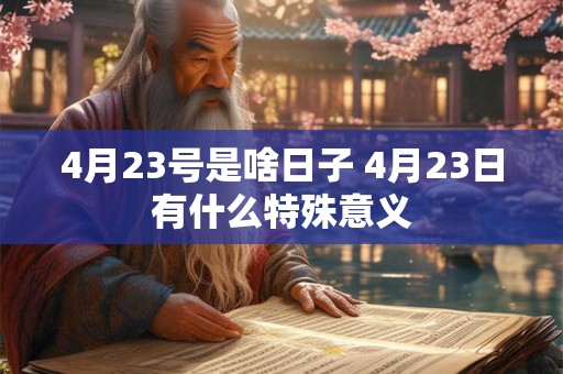 4月23号是啥日子 4月23日有什么特殊意义