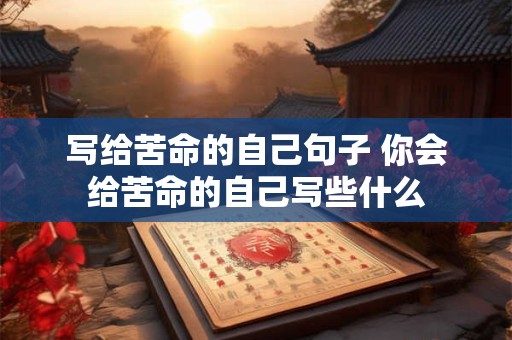 写给苦命的自己句子 你会给苦命的自己写些什么