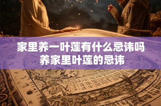 家里养一叶莲有什么忌讳吗 养家里叶莲的忌讳