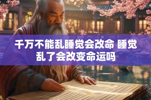 千万不能乱睡觉会改命 睡觉乱了会改变命运吗