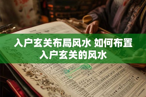 入户玄关布局风水 如何布置入户玄关的风水
