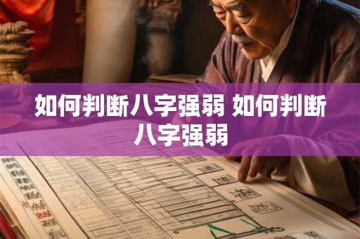如何判断八字强弱 如何判断八字强弱