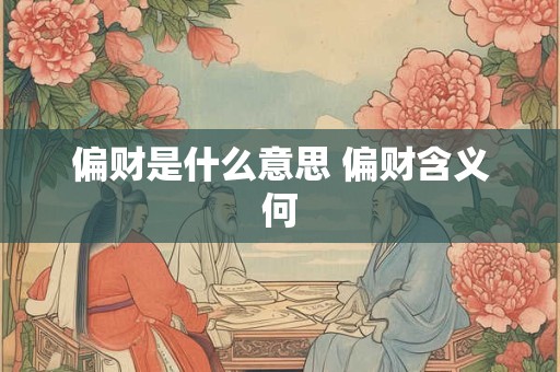 偏财是什么意思 偏财含义何