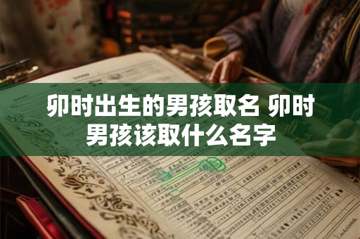 卯时出生的男孩取名 卯时男孩该取什么名字
