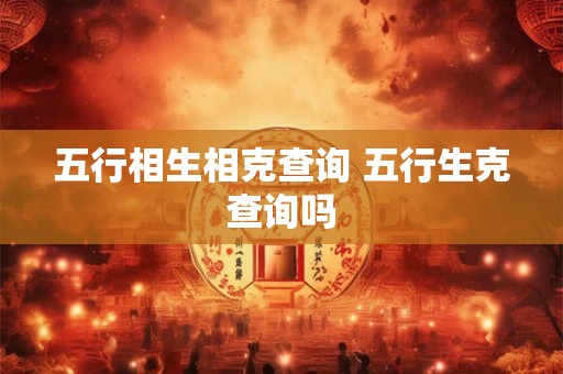 五行相生相克查询 五行生克查询吗