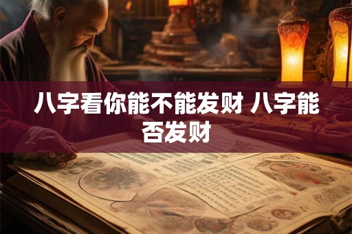 八字看你能不能发财 八字能否发财