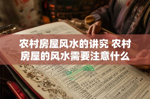 农村房屋风水的讲究 农村房屋的风水需要注意什么