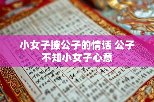 小女子撩公子的情话 公子不知小女子心意