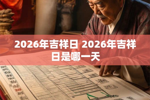 2026年吉祥日 2026年吉祥日是哪一天