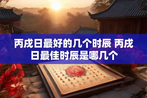 丙戌日最好的几个时辰 丙戌日最佳时辰是哪几个