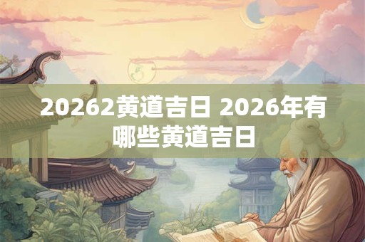20262黄道吉日 2026年有哪些黄道吉日