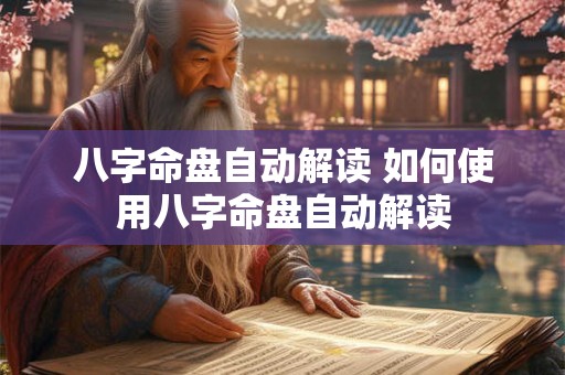 八字命盘自动解读 如何使用八字命盘自动解读