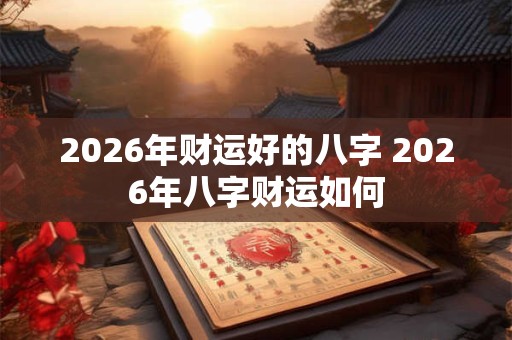 2026年财运好的八字 2026年八字财运如何