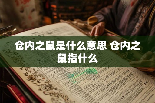 仓内之鼠是什么意思 仓内之鼠指什么