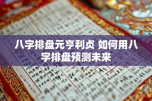 八字排盘元亨利贞 如何用八字排盘预测未来
