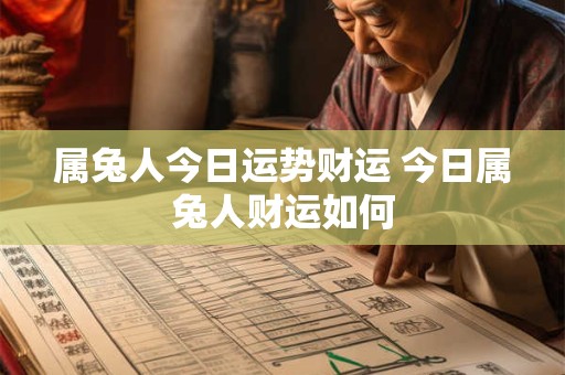 属兔人今日运势财运 今日属兔人财运如何