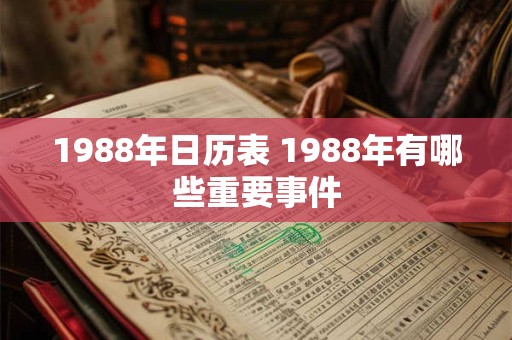 1988年日历表 1988年有哪些重要事件 1988年日历表 1988年有哪些重要事件