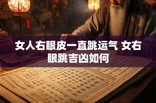 女人右眼皮一直跳运气 女右眼跳吉凶如何 女人右眼皮一直跳运气 女右眼跳吉凶如何
