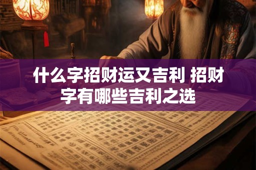 什么字招财运又吉利 招财字有哪些吉利之选 什么字招财运又吉利 招财字有哪些吉利之选