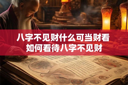 八字不见财什么可当财看 如何看待八字不见财