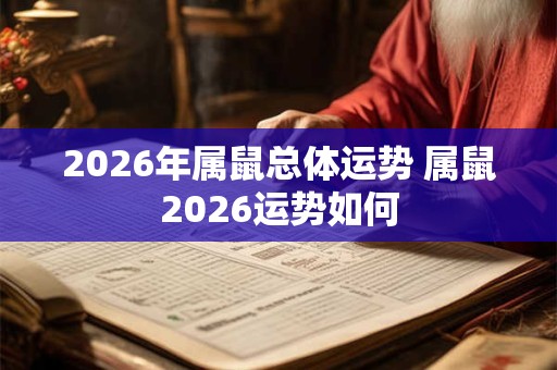 2026年属鼠总体运势 属鼠2026运势如何 2026年属鼠总体运势 属鼠2026运势如何