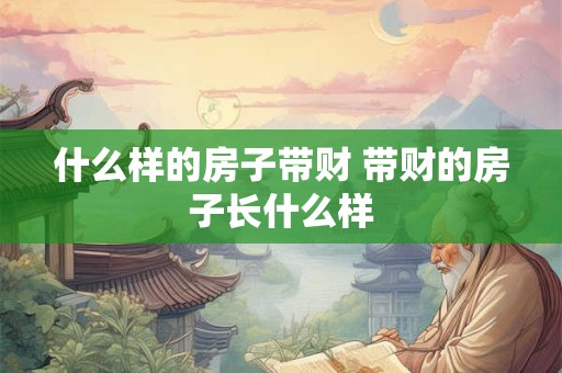 什么样的房子带财 带财的房子长什么样 什么样的房子带财 带财的房子长什么样
