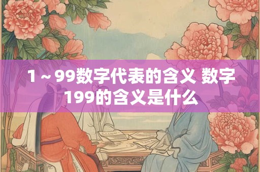 1～99数字代表的含义 数字199的含义是什么