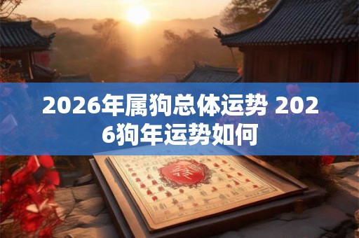 2026年属狗总体运势 2026狗年运势如何 2026年属狗总体运势 2026狗年运势如何