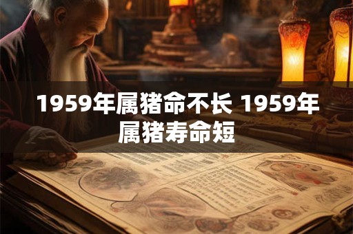 1959年属猪命不长 1959年属猪寿命短