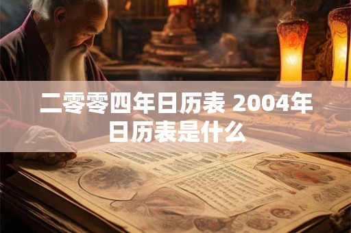 二零零四年日历表 2004年日历表是什么 二零零四年日历表 2004年日历表是什么