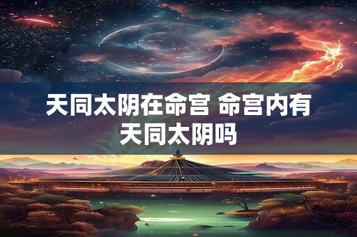 天同太阴在命宫 命宫内有天同太阴吗 天同太阴在命宫 命宫内有天同太阴吗