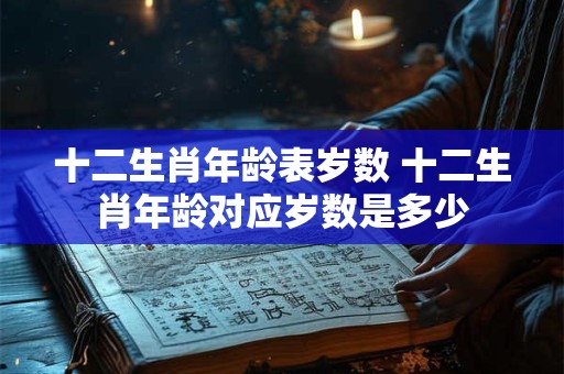 十二生肖年龄表岁数 十二生肖年龄对应岁数是多少